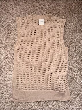 Varley Openwork Knit Sleeveless Top - Tan